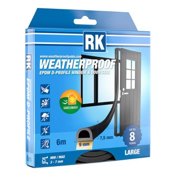 TÄTNINGSLIST FÖNSTER D-PROFIL SVART 6M