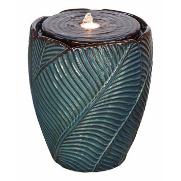 FONTÄN MED PUMP/LED BLAD GRÖN