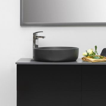 TVÄTTSTÄLL 4AQUA CRISTAL UTAN BLANDARFÄSTE 45CM SVART