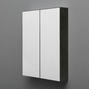 SPEGELSKÅP 4AQUA SVART EK RUSTIK 60CM