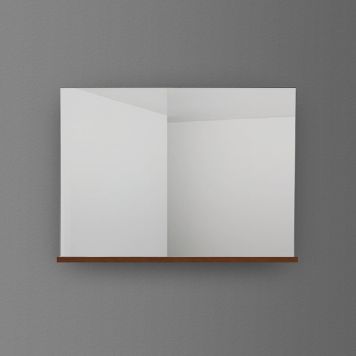 SPEGEL 4AQUA MED HYLLA MÖRKBRUN EK FANÉR 100CM