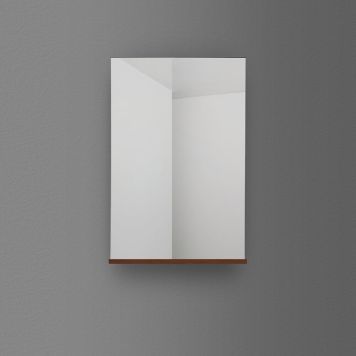 SPEGEL 4AQUA MED HYLLA MÖRKBRUN EK FANÉR 40CM