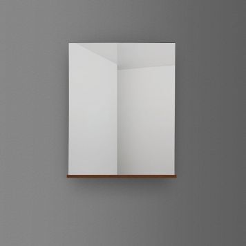 SPEGEL 4AQUA MED HYLLA MÖRKBRUN EK FANÉR 60CM