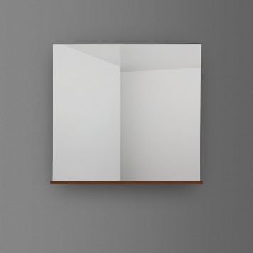 SPEGEL 4AQUA MED HYLLA MÖRKBRUN EK FANÉR 80CM