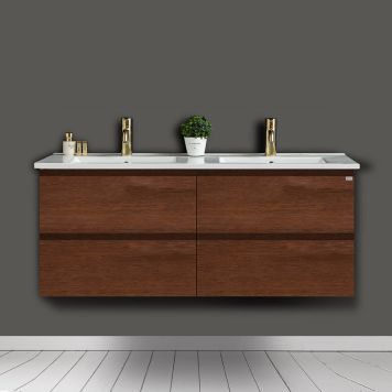 TVÄTTSTÄLLSKÅP 4AQUA SLIM GREPP MÖRKBRUN EK FANÉR 120CM