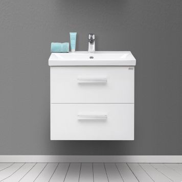 TVÄTTSTÄLLSKÅP 4AQUA MINIMAL LÅDOR VIT MATT 50CM