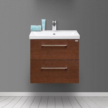 TVÄTTSTÄLLSKÅP 4AQUA MINIMAL LÅDOR MÖRKBRUN EK FANÉR 50CM