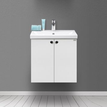 TVÄTTSTÄLLSKÅP 4AQUA MINIMAL LUCKOR VIT MATT 50CM