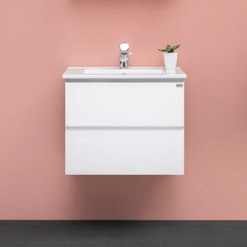 TVÄTTSTÄLLSKÅP 4AQUA SLIM GREPP VIT MATT 60CM