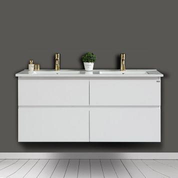 TVÄTTSTÄLLSKÅP 4AQUA SLIM H GREPP VIT MATT 120CM