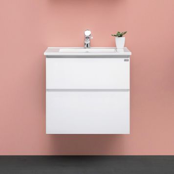 TVÄTTSTÄLLSKÅP 4AQUA SLIM H GREPP VIT MATT 60CM