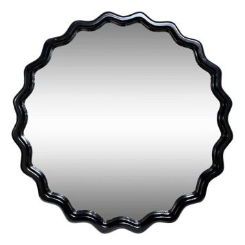 SPEGEL WAVY Ø50CM SVART