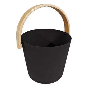 BASTUHINK SAUNIA SVART MED TRÄHANDTAG 7L