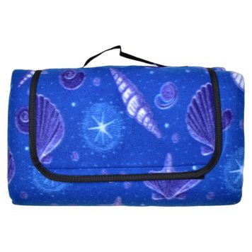 PICKNICKFILT VIKBAR BLÅ MED SNÄCKOR 130X170CM