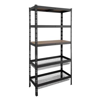 LAGERHYLLA REGALUX MED KORG 180X90X40CM SVART