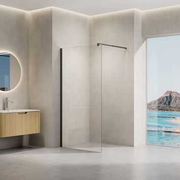 DUSCHVÄGG NORTIQ YSTAD SVART 90CM