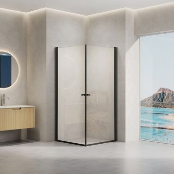 DUSCHHÖRNA NORTIQ YSTAD SVART 90X90CM