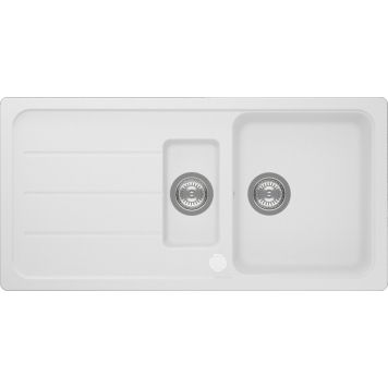 DISKBÄNK RESPEKTA AUSTIN KOMPOSIT 1,5 SKÅLAR 100X50CM VIT