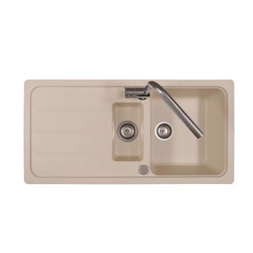 DISKBÄNK RESPEKTA AUSTIN KOMPOSIT 1,5 SKÅLAR 100X50CM VANILJ