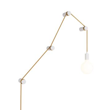 VÄGGLAMPA CREATIVE CABLES SNAKE DIMBAR VIT