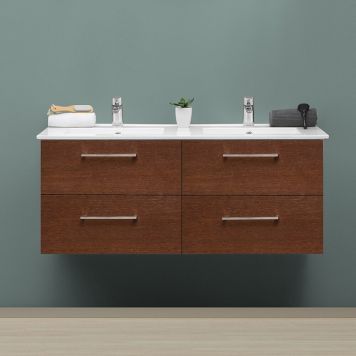 TVÄTTSTÄLLSKÅP 4AQUA SLIM 4 LÅDOR MÖRKBRUN EK 120CM