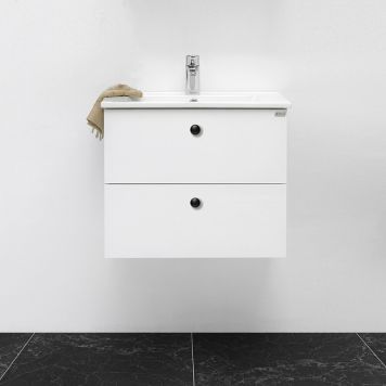 TVÄTTSTÄLLSKÅP 4AQUA SLIM 2 LÅDOR VIT MATT 60CM