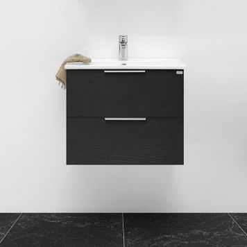 TVÄTTSTÄLLSKÅP 4AQUA SLIM 2 LÅDOR SVART EK 60CM