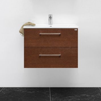 TVÄTTSTÄLLSKÅP 4AQUA SLIM 2 LÅDOR MÖRKBRUN EK 80CM