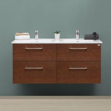 TVÄTTSTÄLLSKÅP 4AQUA SLIM H 4 LÅDOR MÖRKBRUN EK 120CM