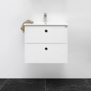 TVÄTTSTÄLLSKÅP 4AQUA SLIM H 2 LÅDOR VIT MATT 60CM