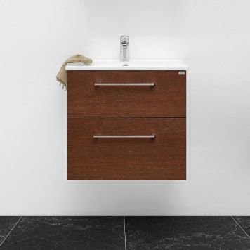 TVÄTTSTÄLLSKÅP 4AQUA SLIM H 2 LÅDOR MÖRKBRUN EK 60CM