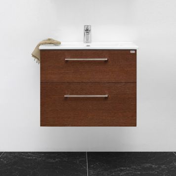 TVÄTTSTÄLLSKÅP 4AQUA SLIM H 2 LÅDOR MÖRKBRUN EK 80CM