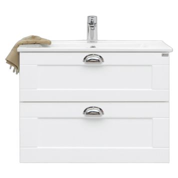 TVÄTTSTÄLLSKÅP 4AQUA SLIM H 2 LÅDOR OCH RAMLUCKA VIT 80CM