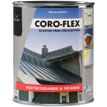 PLÅTFÄRG CORO-FLEX SVART 1L