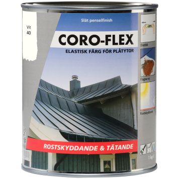 PLÅTFÄRG CORO-FLEX VIT 1L