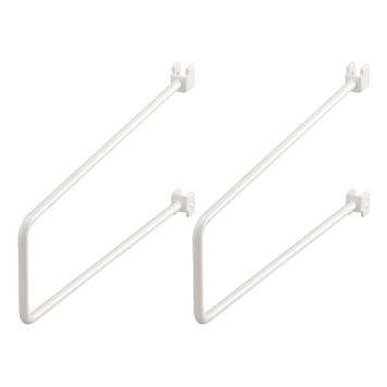 BOKSTÖD ELFA FÖR VÄGGSKENA 250MM VIT 2-PACK