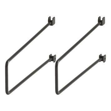 BOKSTÖD ELFA FÖR VÄGGSKENA 250MM GRAPHITE 2-PACK