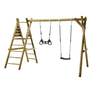 GUNGSTÄLLNING NORDIC PLAY GUNGA/TRAPETSGUNGA SVART 