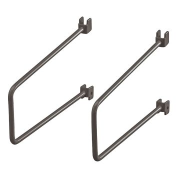 BOKSTÖD ELFA FÖR VÄGGSKENA 200MM GRAPHITE 2-PACK