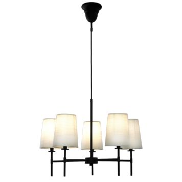 TAKKRONA ANETA LIGHTING VERBIER E14 5-ARM SVART/VIT