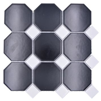 MOSAIK WELSCHEIT OCTA BLACK/WHITE 30X30CM PRIS PER ARK