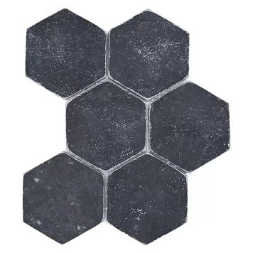 MOSAIK WELSCHEIT HEXAGON NERO 19X26,2CM PRIS PER ARK