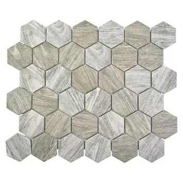 MOSAIK WELSCHEIT HEXAGON WOOD GREY 32,5X28,1CM PRIS PER ARK