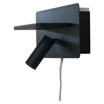 VÄGGLAMPA ANETA LIGHTING CARGADOR +MOBILLADDARE SVART