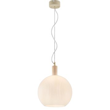 TAKLAMPA ANETA LIGHTING LAPPONIA E27 Ø35CM TRÄ/VIT