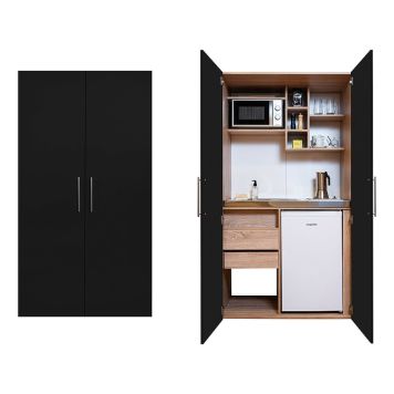 PENTRY RESPEKTA PETER I SKÅP MED VITVAROR SKESSMIC EK/SVART 100CM 