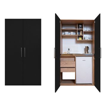 PENTRY RESPEKTA PETER I SKÅP MED VITVAROR SKESSC EK/SVART 100CM 