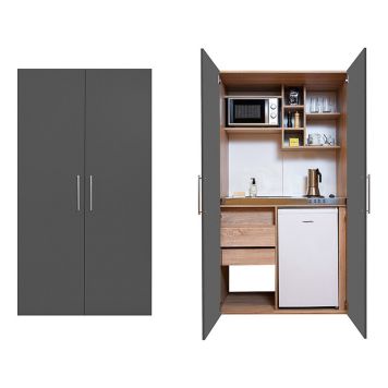 PENTRY RESPEKTA PETER I SKÅP MED VITVAROR SKESGMI EK/GRÅ 100CM 