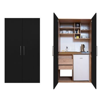 PENTRY RESPEKTA PETER I SKÅP MED VITVAROR SKESS EK/SVART 100CM 