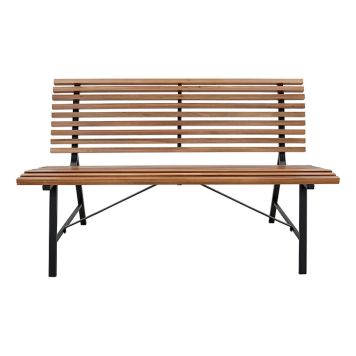 TRÄDGÅRDSBÄNK OUTFIT 130X65CM SVART/TEAK